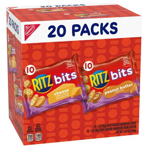 yAJEH}[gizbc rbc`[Yƃbc rbc s[ibco^[ ThCb` 20 Ritz Bits Cheese And Ritz Bits Peanut Butter Cracker Sandwiches Variety Pack, 20 Snack Packs y񂹏