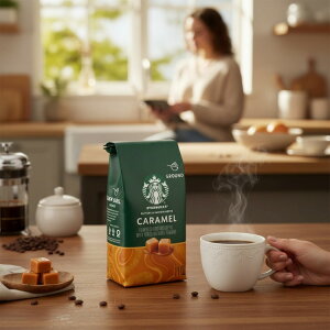yő1000~OFFN[|zyAJEH}[gizX^[obNX ArJ L i`t[o[ 311g Starbucks Arabica Beans Caramel, Naturally Flavored, Ground Coffee, 11oz y