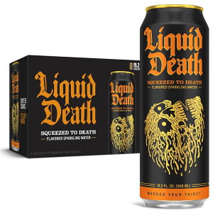 yAJEH}[gizLbhfX Xp[NOEH[^[ XNC[Yh gD fX 544g LOTCY (8 pbN) Liquid Death Sparkling Water, Squeezed to Death 19.2 oz King Size Cans (8-Pack) y