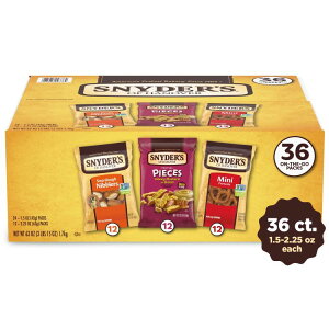 yő1000~OFFN[|zyAJEH}[gizXiC_[Y Iu nm[o[ oGeBpbN vbcF 36  Snyder's of Hanover, Variety Pack Pretzels, Individual Packs, 3 Flavors, 36 Ct y