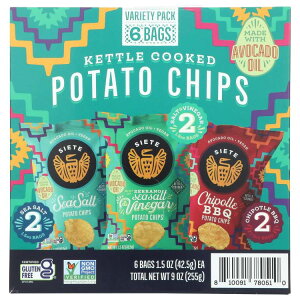 ySiΏہE펞2300~E3800~E41000~OFFN[|zyAJEH}[gizSiete Family Foods Pg oGeBpbN 6 pbN Siete Family Foods Siete Kettle Variety Pack, 6 pack y