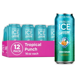 yAJEH}[gizXp[NOACX JtFC gsJ p` Xp[NO EH[^[ 473ml 12  Sparkling Ice Caffeine, Tropical Punch Sparkling Water, 16 Fl Oz Can, 12 count 