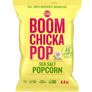 yő1000~OFFN[|zyAJEH}[gizAW[Y u[`J|bv V[\g|bvR[ v|bvR[ 124g Angie's BOOMCHICKAPOP Sea Salt Popcorn, Pre-Popped Popcorn, 4.4 oz y