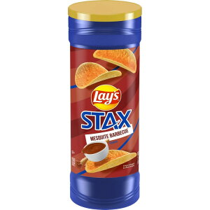 yő1000~OFFN[|zyAJEH}[gizCY X^bNX |egNXv XL[g o[xL[ 155g  Lay's Stax Potato Crisps Mesquite Barbecue Flavored 5.5 Oz, Canister Lays y