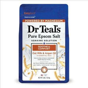 yAJEH}[gizhN^[eB[Y Gv\\g}OlVE\[N I[c~NƃAKICz 1.36kg Dr Teal's Epsom Salt Magnesium Soak Oat Milk & Argan Oil 1.36kg y