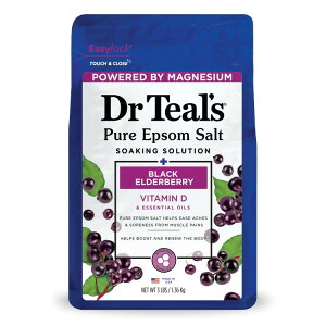 yAJEH}[gizhN^[eB[Y Gv\\g }OlVE \[N ubNG_[x[ r^~Dz 1.36kg Dr Teal's Epsom Salt Magnesium Soak Black Elderberry with Vitamin D 1.36kg 