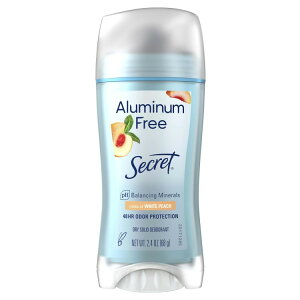 yAJEH}[gizV[Nbg A~jEt[ pfIhg \bh zCgs[` 68g Secret Aluminum Free Women's Deodorant Solid White Peach 2.4 oz y񂹏izy