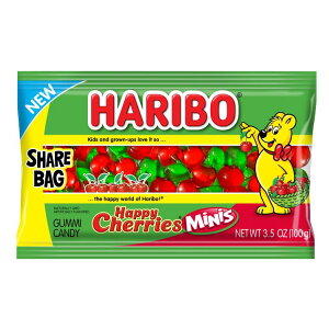 【アメリカウォルマート品】ハリボー ハッピーチェリーズ ミニグミ ポップフルーツ味 グミ 約99g シェアサイズ HARIBO Happy Cherries Mini Gummies Poppable Fruit Flavor Gummy Candy, 3.5oz, Share Size 【お取り寄