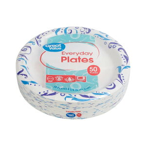 yAJEH}[gPBzO[go[ GufCy[p[v[g 21.59 cm zCg 50 Great Value Everyday Paper Plate, 8.5inch, White, 50 Count y񂹏izy킹Ĕz