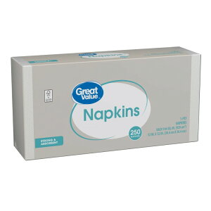 yAJEH}[gPBzO[go[ ĝăy[p[ivL zCg 250 Great Value Disposable Paper Napkins, White, 250 Count y񂹏izy킹Ĕz