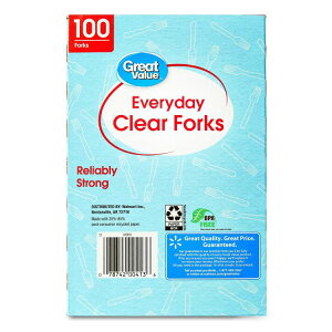 yAJEH}[gPBzO[go[ vX`bNGufCNAtH[N 100{ Great Value Plastic Everyday Clear Forks, 100 Count y񂹏izy킹Ĕz