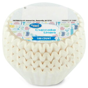 yAJEH}[gPBzO[go[ ~jJbvP[LCi[ zCg 100 Great Value Mini Cupcake Liners, White, 100 Count y񂹏izy킹Ĕz