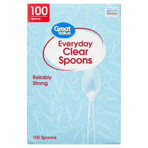 yAJEH}[gPBzO[go[ vX`bN gNAXv[ 100{ Great Value Plastic Everyday Clear Spoons, 100 Count y񂹏izy킹Ĕz