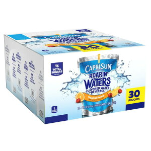 yAJEH}[gizJvT AEH[^[Y gsJ^Ch t[o[ 30 177mlpE` Capri Sun Roarin' Waters Tropical Tide Flavored Water 30 Ct Box, 6 fl oz Pouches y