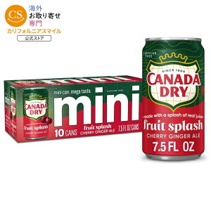 �J�i�_�h���C �t���[�c�X�v���b�V�� �`�F���[�W���W���[�G�[�� �\�[�_�|�b�v ��221ml �~�j��10�{ Canada Dry Fruit Splash Cherry Ginger Ale Soda Pop, 7.5 fl oz, 10 Pack Mini Cans �y�����񂹏��i�z�y���킹�Ĕ�