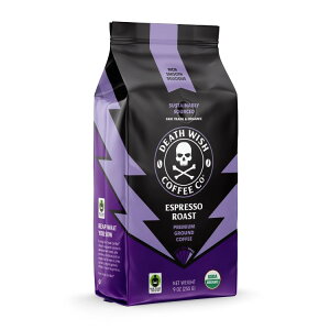 yAJEH}[gizfXEBbVR[q[ I[KjbNtFAg[h GXvb\[Xg ҂R[q[ 9IX Death Wish Coffee, Organic and Fair Trade, Espresso Roast, Ground Coffee, 9oz 