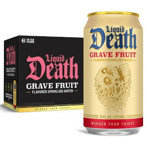 yAJEH}[gizLbhfX OCut[c Xp[NOEH[^[ 6{pbNi12IXʁj Liquid Death, Grave Fruit, Grapefruit-Flavored Sparkling Water, 6-Pack (12oz Cans) y