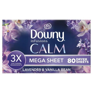 yAJEH}[giz_Ej[Ct[W J[K hC[V[g x_[ojr[̍ 80 Downy Infusions Calm Mega Dryer Sheets Lavender and Vanilla Bean Scent 80 Count 
