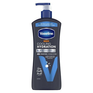 yAJEH}[giz@Z N[nCh[V 3-in-1 {fB[V jp 20.3IX Vaseline Men Cooling Hydration 3-in-1 for Dry Skin Face, Hands & Body Lotion 20.3 oz y