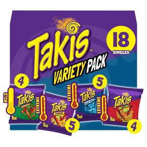 yAJEH}[giz^LX oGeBpbN A\[g [hgeB[`bvX 28g 18 Takis 18 pc / 1 oz Variety Pack, Assorted Rolled Tortilla Chips y񂹏izy킹Ĕ