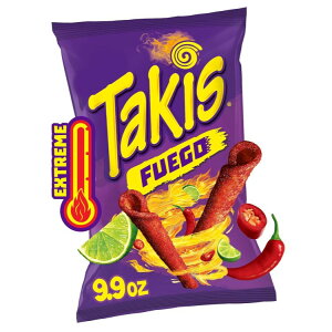 yAJEH}[giz^LXEtGS VFATCY zbg`ybp[C[geB[`bvX 281g Takis Fuego 9.9 oz Sharing Size Bag, Hot Chili Pepper & Lime Rolled Tortilla Chips y