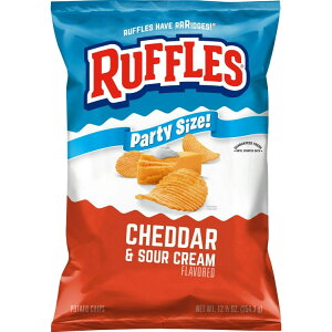 yAJEH}[gizbtY `F_[T[N[ |egXibN`bvX p[eB[TCY 354.3g Ruffles Cheddar & Sour Cream Potato Snack Chips,Party Size, 12.5 oz Bag y񂹏i