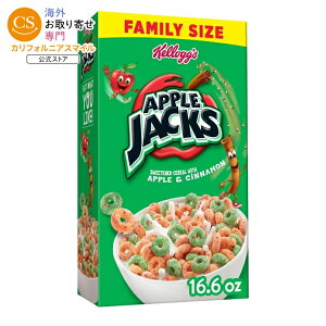 �P���b�O �A�b�v���W���b�N�X �V���A�� �t�@�~���[�T�C�Y �I���W�i�� 470g Kellogg's Apple Jacks Breakfast Cereal Family Size, Original, 16.6oz Box (1 Box) �y�����񂹏��i�z�y�����ԋ߃N�[�|����20%OFF�z