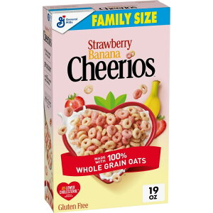 yAJEH}[giz`FIX Xgx[oii Oet[ VA t@~[TCY 538g Cheerios, Strawberry Banana Gluten Free Breakfast Cereal, Family Size, 19 oz y񂹏izy