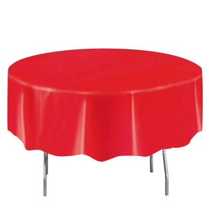 【アメリカウォルマート品】ラウンド型 2.13mの赤いプラスチック製テーブルカバー Way To Celebrate製 Round 84 Red Plastic Table Cover, by Way To Celebrate 【お取り寄せ商品】【合わせて買いたい】