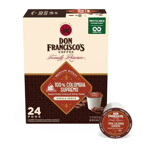 �h���t�����V�X�R �R�����r�A �~�f�B�A�����[�X�g �R�[�q�[�J�v�Z�� 24���� Don Francisco's Colombia Medium Roast Coffee: 24 K-Cup Compatible Single-Serve Pods �y�����񂹏��i�z