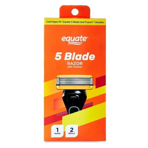 �G�N�G�[�g �����Y 5���n �J�~�\�� �g���}�[�t�� �֐n2�t �{��1�{ Equate Men's 5 Blade Razor with Trimmer, Cartridges Fit �y�����񂹏��i�z