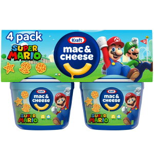 �N���t�g �}�J���j���`�[�Y �X�[�p�[�}���I �p���[�A�b�v�p�X�^���� 4�J�b�v Kraft Mac and Cheese with Super Mario Power-Up Pasta Shapes, 4 Cups �y�����񂹏��i�z