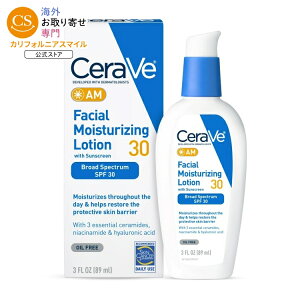 �Z�����B AM �t�F�C�X���C�X�`�����C�U�[ �u���[�h�X�y�N�g�����v���e�N�V���� SPF30 89ml CeraVe AM Face Moisturizer with Broad Spectrum Protection, SPF 30,3 oz �y�����񂹏��i�z