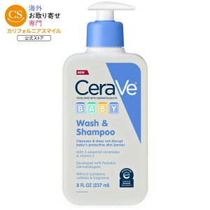 �Z�����B �x�r�[�{�f�B�E�H�b�V�����x�r�[�V�����v�[�N�����U�[ 237ml CeraVe Baby Body Wash & Baby Shampoo Cleanser for Sensitive Skin & Hair, 8 fl oz �y�����񂹏��i�z