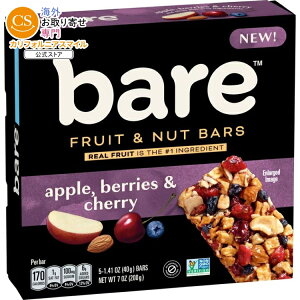 �x�A �t���[�c���i�b�c�o�[ �A�b�v�� �x���[���`�F���[ 40g 5�{���� Bare Fruit & Nut Bars, Apple, Berries & Cherry, 1.41 oz, 5 Count �y�����񂹏��i�z