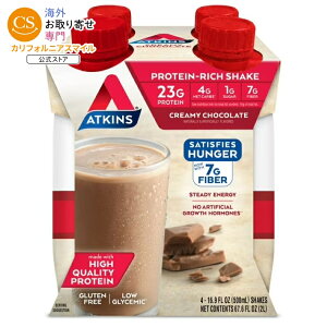 �A�g�L���X �v���e�C�� �V�F�C�N �N���[�~�[�`���R���[�g 325ml 4�{ Atkins Protein Shake, Creamy Chocolate, Keto Friendly, Gluten Free, 4 Ct �y�����񂹏��i�z