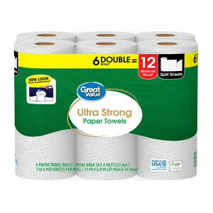 yXߋő勉MAX1040~OFFN[|zyAJEH}[gizO[go[ EgXgO y[p[^I _u 6[ Great Value Ultra Strong Paper Towels, 6 Double Rolls y