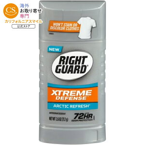 ���C�g�K�[�h �G�N�X�g���[�� �f�B�t�F���X �f�I�h�����g �����Y�p �A�[�N�e�B�b�N ���t���b�V�� 74g Right Guard Xtreme Defense Solid Antiperspirant & Deodorant for Men, Arctic Refresh, 2.6 oz �y�����񂹏��i�z