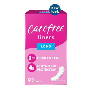 �P�A�t���[ �p���e�B���C�i�[ �����O �t���b�g ������ 92�� Carefree Regular Panty Liners, Long, Flat, Unscented, 8 Hour Odor Control, 92 Ct �y�����񂹏��i�z