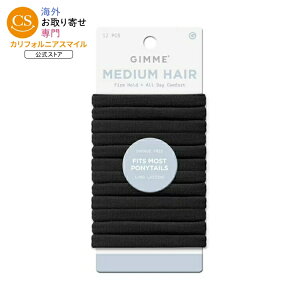 �M�~�[ �r���[�e�B�[ �V�[�����X�w�A�S�� �~�f�B�A���w�A�p �u���b�N 12�{ Gimme Beauty Seamless Hair Ties for Medium Hair, Ponytail Holder, Black, 12 Count �y�����񂹏��i�z