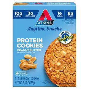 �A�g�L���X �\�t�g �`���[�C�[ �s�[�i�b�c�o�^�[ �v���e�C�� �N�b�L�[ 4�� Atkins Soft and Chewy Peanut Butter Protein Cookie, 4 Count �y�����񂹏��i�z