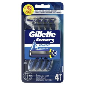 �W���b�g �Z���T�[3 �����Y �g���̂ăJ�~�\�� �u���[ 4�{�� Gillette Sensor3 Men's Disposable Razor, Blue, 4 Razors �y�����񂹏��i�z