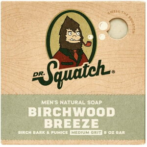 �h�N�^�[�X�N���b�` �o�[�`�E�b�h �u���[�Y �i�`������ �o�[�\�[�v �����Y�p 142g Dr. Squatch Birchwood Breeze Natural Bar Soap for Men, 5 oz �y�����񂹏��i�z