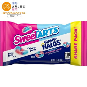 �X�E�B�[�g�^�[�c �O�~ �n���[�Y �u���[�p���` �X�g���x���[�N���[�� ��99g SweeTARTS Gummy Halos, Candy, Blue Punch and Strawberries and Cream, 3.5 oz �y�����񂹏��i�z