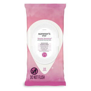 yAJEH}[gizT}[YCu tF~jCv Vv[ZVeBu pHoX 32 Summerfs Eve Simply Sensitive Daily Feminine Wipes, Removes Odor, pH Balanced, 32 count y񂹏