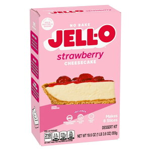 �W�F�� �m�[�x�C�N �X�g���x���[�`�[�Y�P�[�L �f�U�[�g�L�b�g�~�b�N�X 555g Jell-O No Bake Strawberry Cheesecake Dessert Kit Mix, 19.6 oz Box �y�����񂹏��i�z