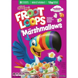 �P���b�O �t���[�c���[�v �}�V���}�����蒩�H�V���A�� �S������ 263g Kellogg's Froot Loops with Marshmallows Breakfast Cereal, 12g Whole Grain, 9.3 oz �y�����񂹏��i�z