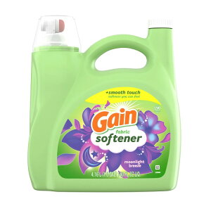 yAJEH}[gizQC t̏_ [Cgu[Y̍ 5.2L 190 Gain Liquid Laundry Fabric Softener and Conditioner, Moonlight Breeze Scent, 140 fl oz y񂹏izy킹Ĕ