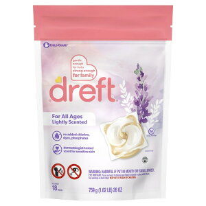 yAJEH}[gizhtg xr[p ܃pbN e qɂ₳h ق̂ȃx_[̍ 18 Dreft Baby Laundry Detergent XL Pacs, Sensitive Skin, Lightly Scented Lav