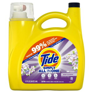 【アメリカウォルマート品】タイド シンプリー 液体洗濯洗剤 ベリーブロッサムの香り 3.45L 89回分 Tide Simply Liquid Laundry Detergent, Berry Blossom Scent, 117 fl oz, 89 Loads 【お取り寄せ商品】【合わせて